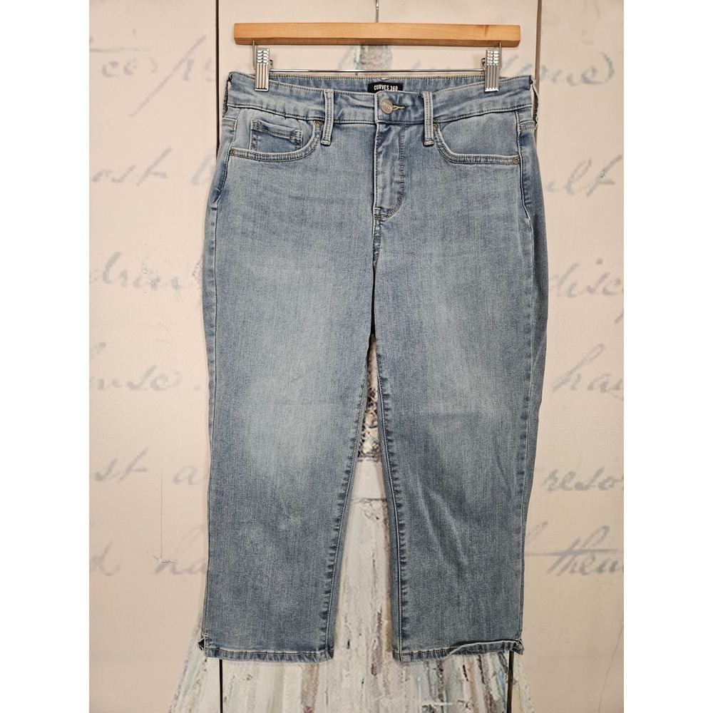 NYDJ‎ Capri Jeans 4 Light Wash Curves 360 Charmed Cropped Denim CMTB2903